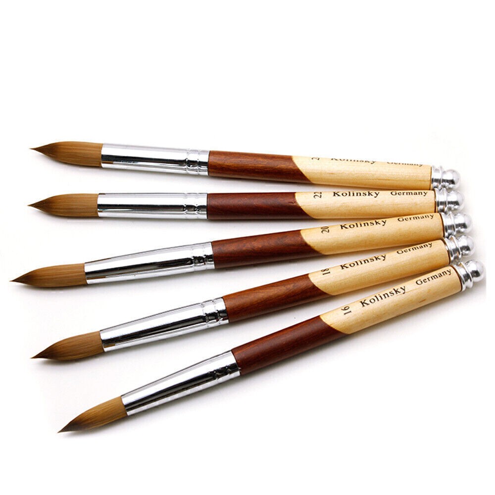 Handle Acrylic Nail Kolinsky Nylon Mix Nail Brushes Sizes 8-24 Nail Art Brush