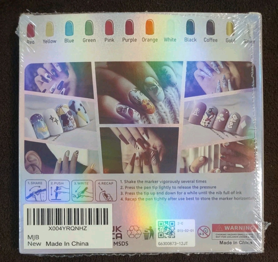 12 Colors Nail Art Markers Set, 3D Pens for Decorating Nails NEW Water Based