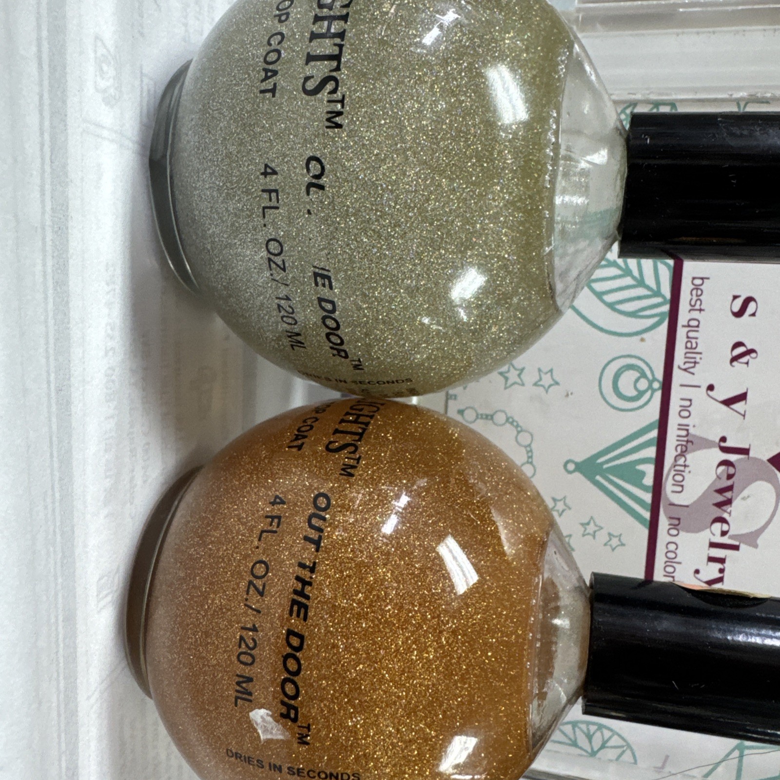 INM Northern Lights Hologram Top Coat DUO – Silver Gold Duo set 4 ounces each