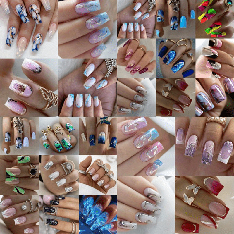 240/10 Boxes of Various Styles Randomly Mixed, Detachable, and Reusable Nail Art