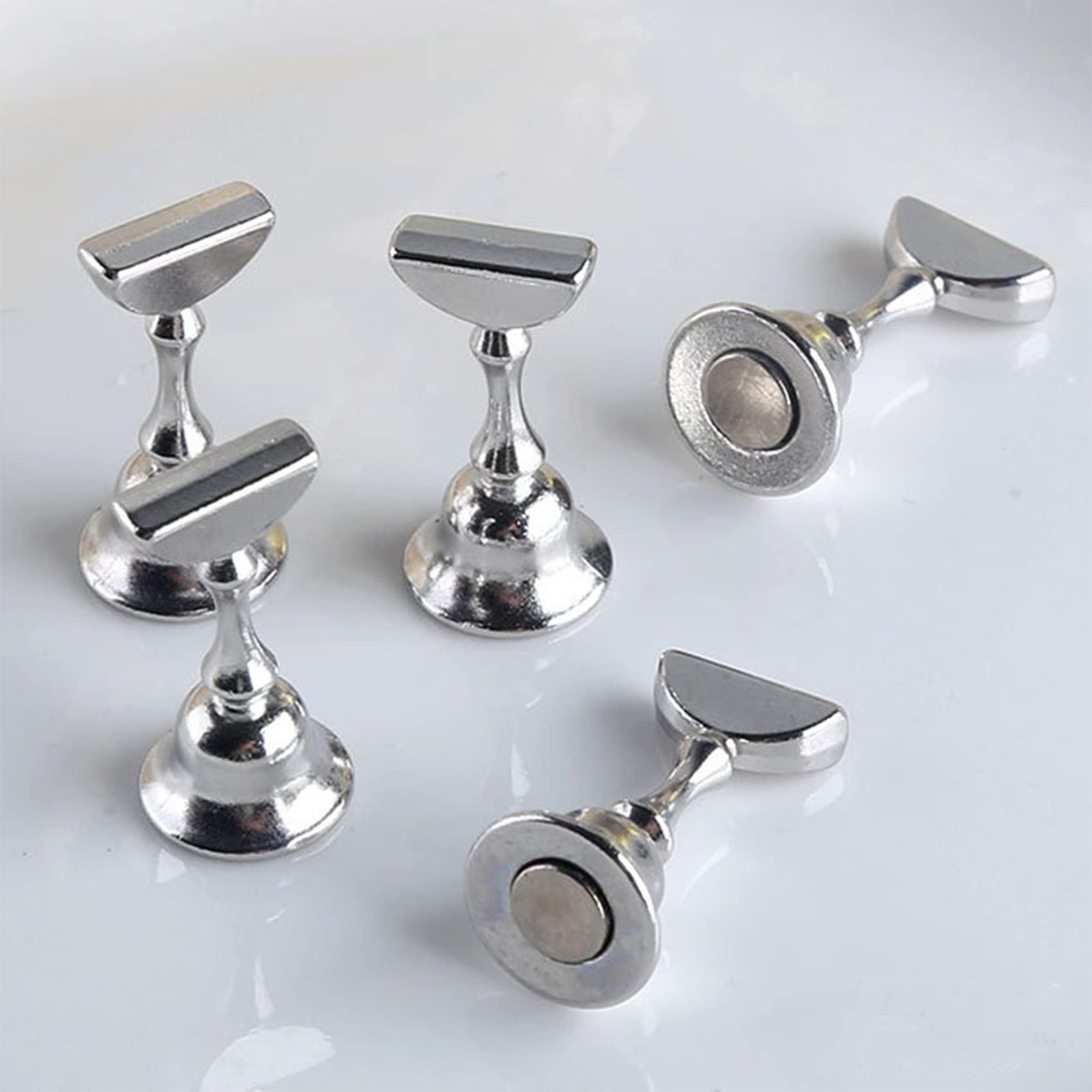 2Set Acrylic Nail Stands with 42pcs Reusable Putty Metal Nail Holder for Pain…