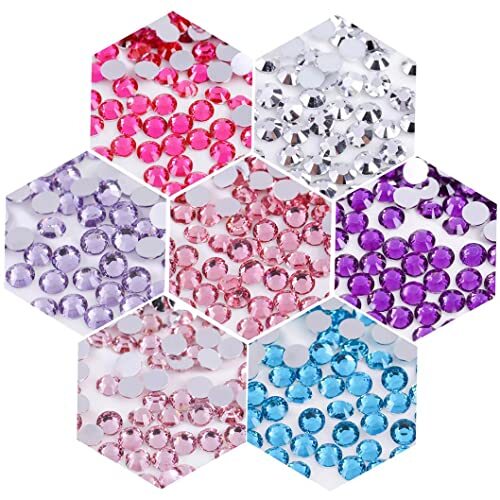 3000 Pieces SS6 2mm Flatback Rhinestones Clear Glass Round SS6/2mm Dark Red