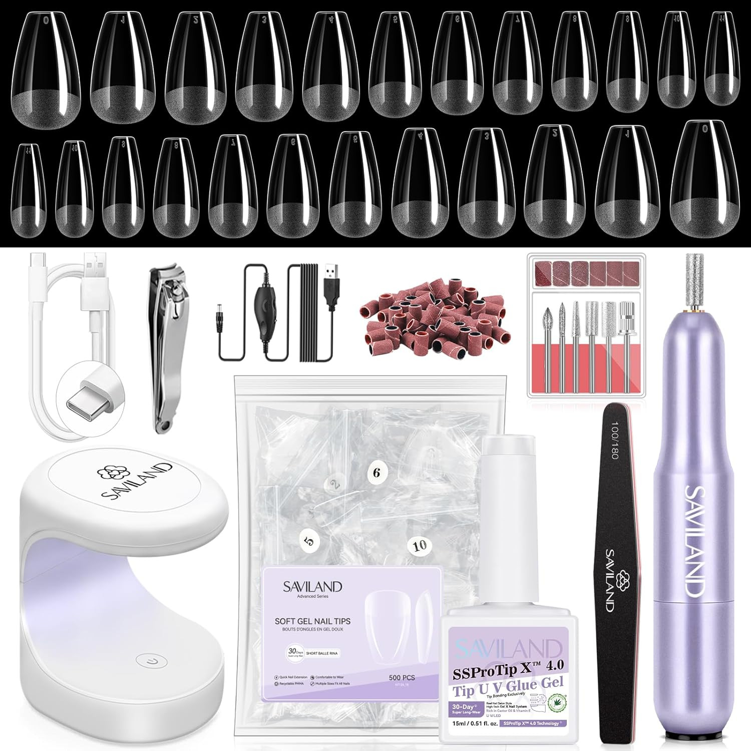 Long Length Reusable Nail Forms: Super Sticky Duable Poly Gel Nail Forms Sturdy