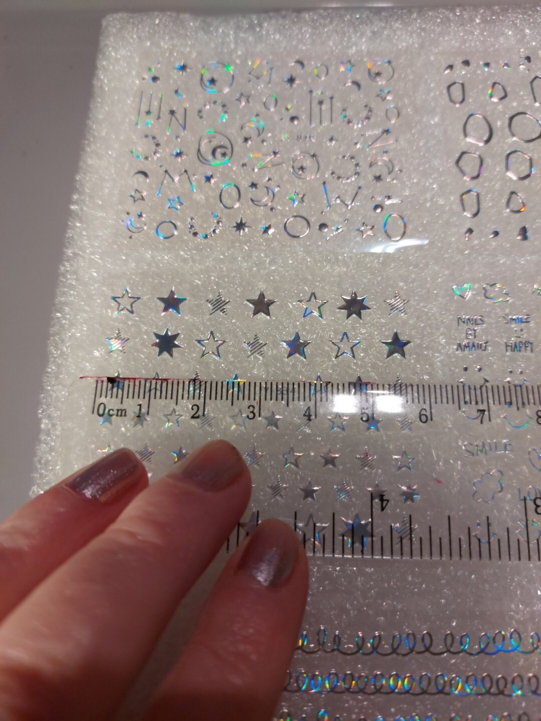 5 X Small Sheets Of Silver Nail Art Stickers (Dn298) New
