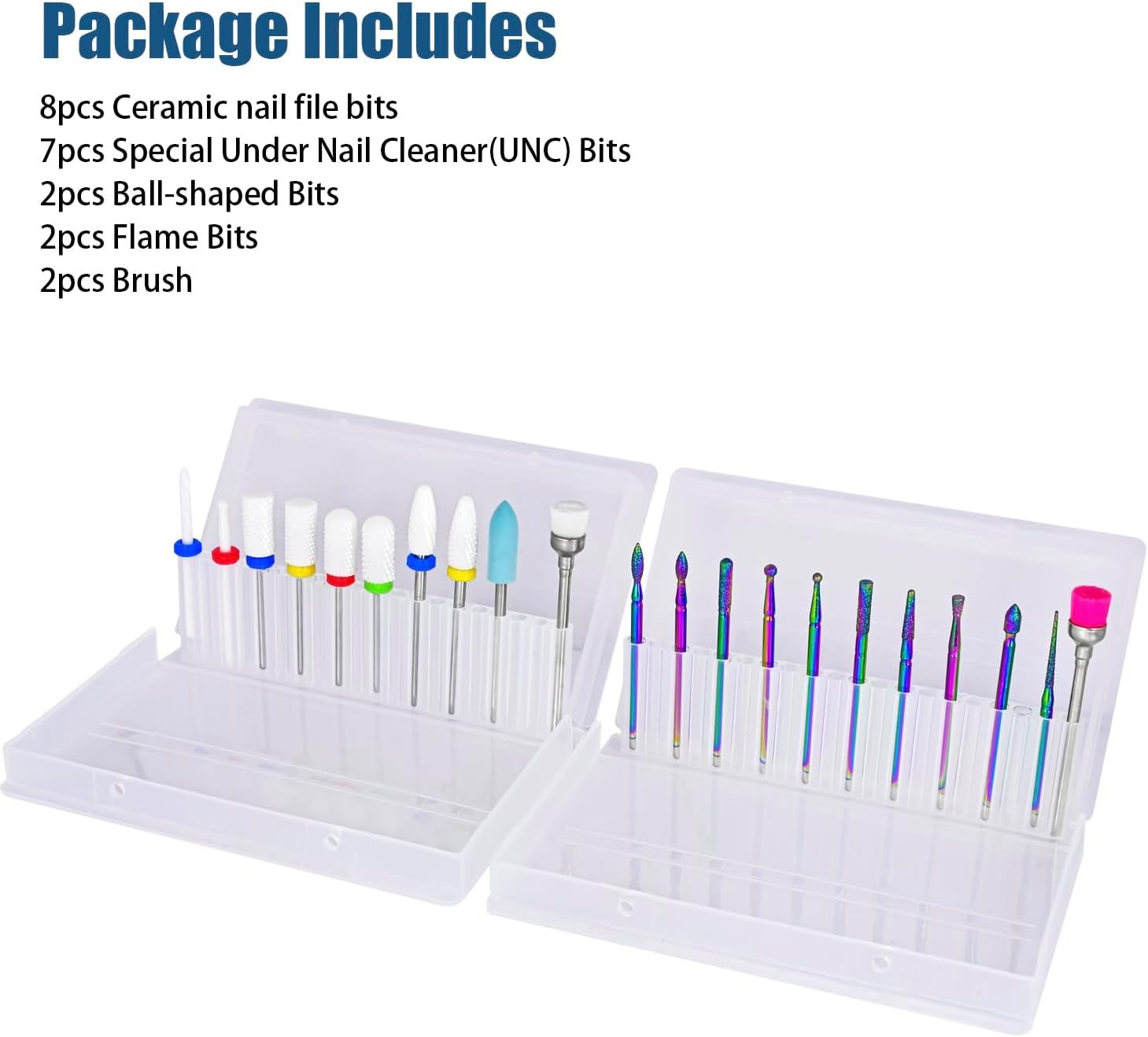 Nail Drill Bits Sets, 3/32 Inch Cuticle Electric Nail File and