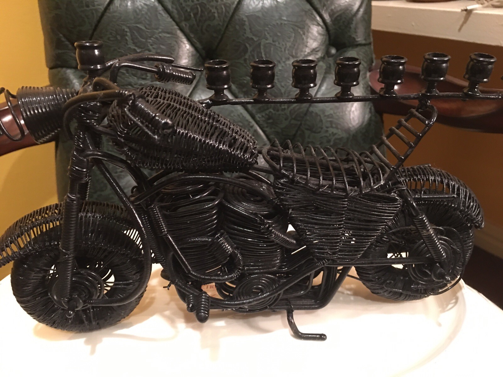 BLACK MOTOCYCLE MENORAh 100% METAL ART