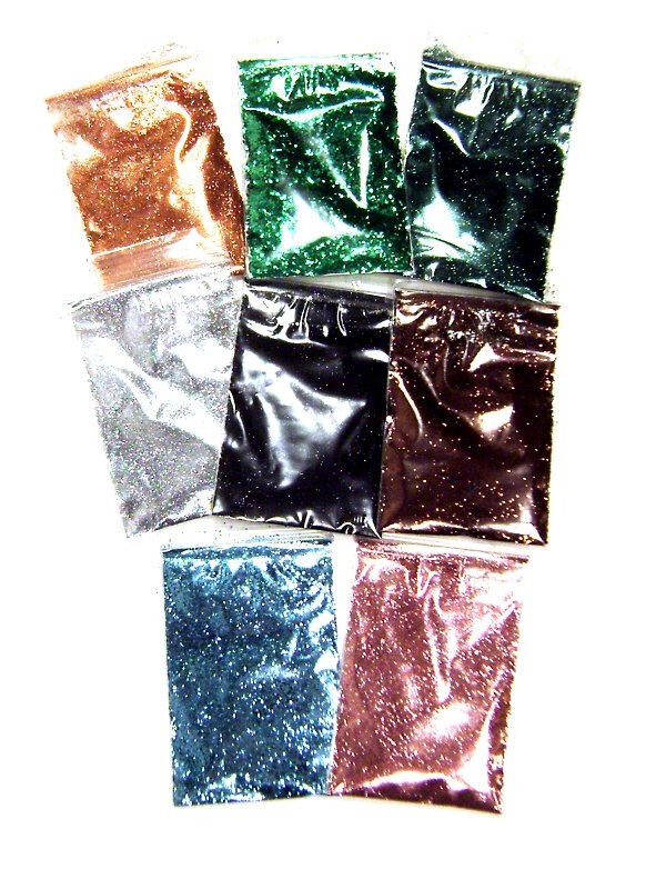 8-Pack Glitter Remnants Grab Bag, Solvent Resistant Polyester in Various Colors