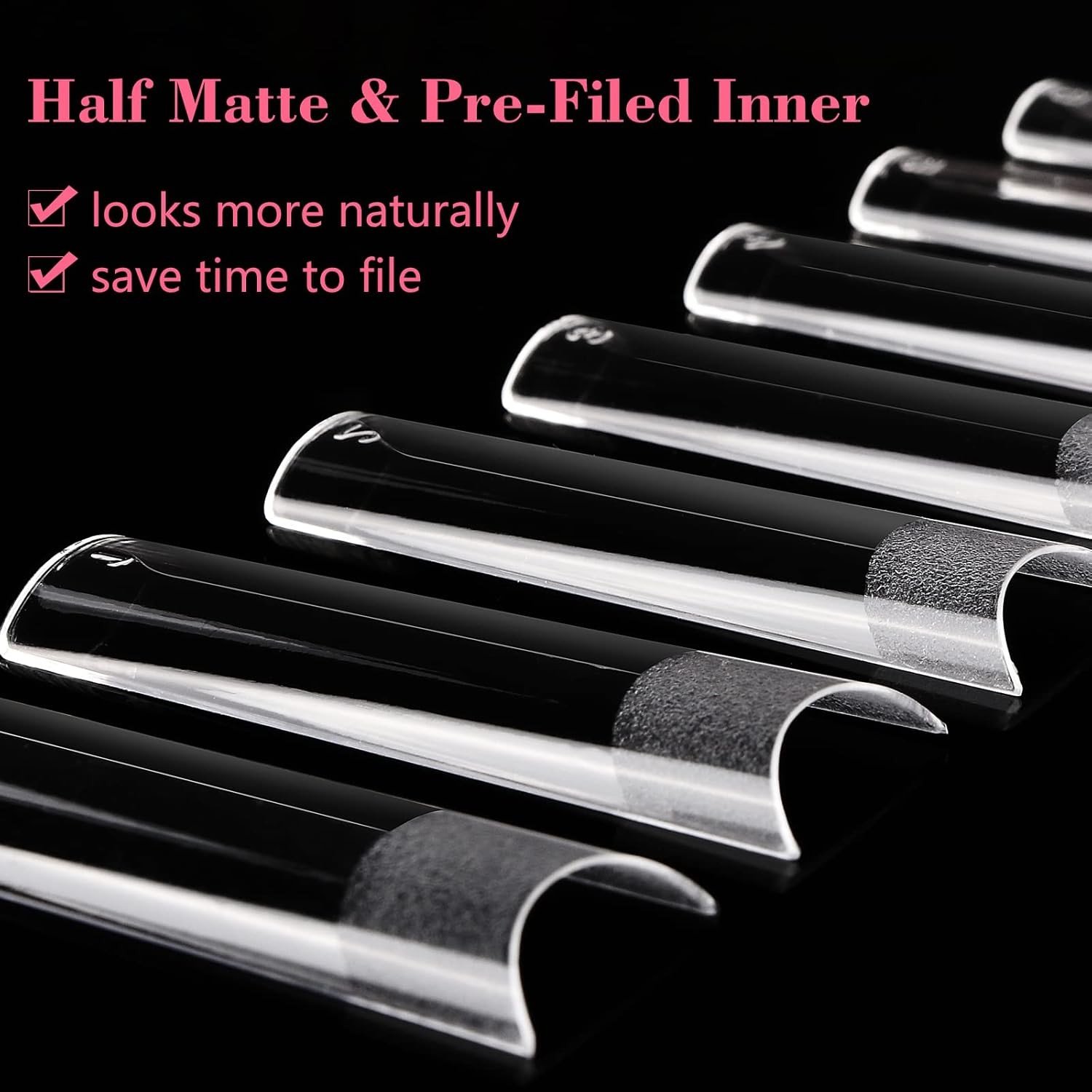 Lionvison Square Nail Tips NO C Curve, XL Clear Tip for Acrylic