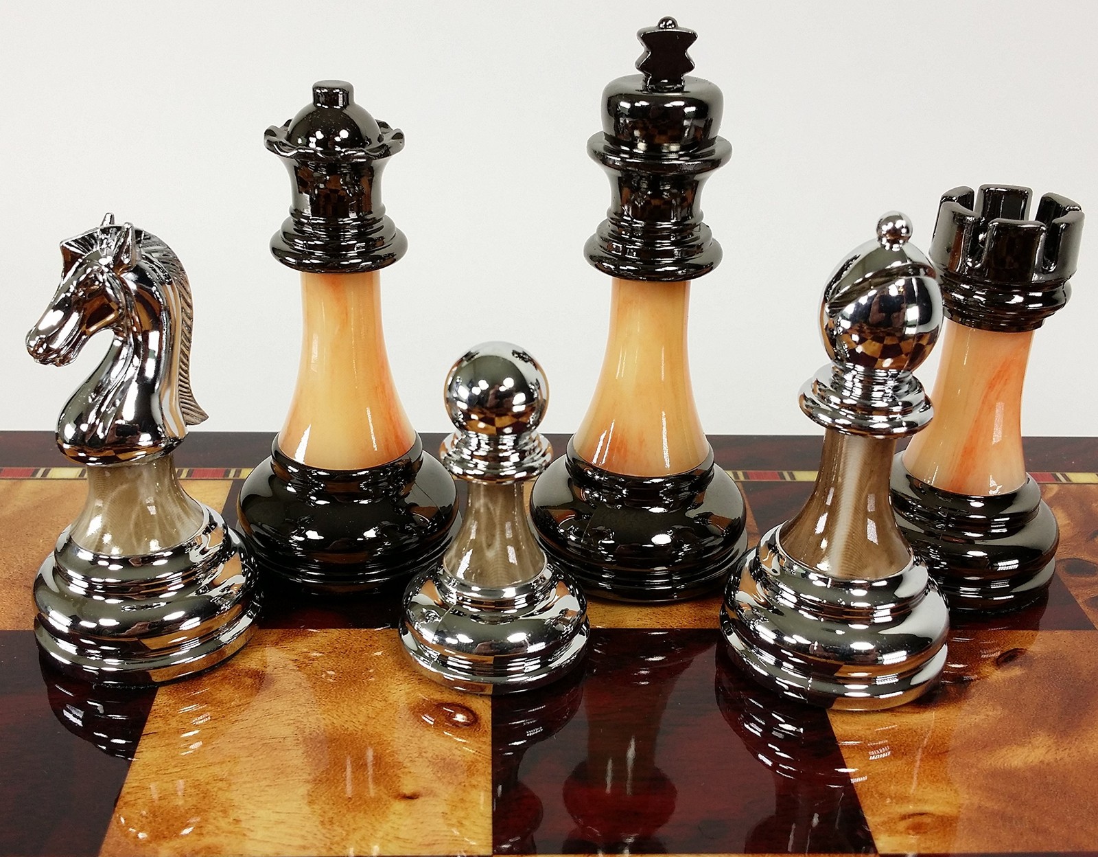 HPL 3 1/2 inch King Staunton Chrome & Black Weighted 3.5 inches,