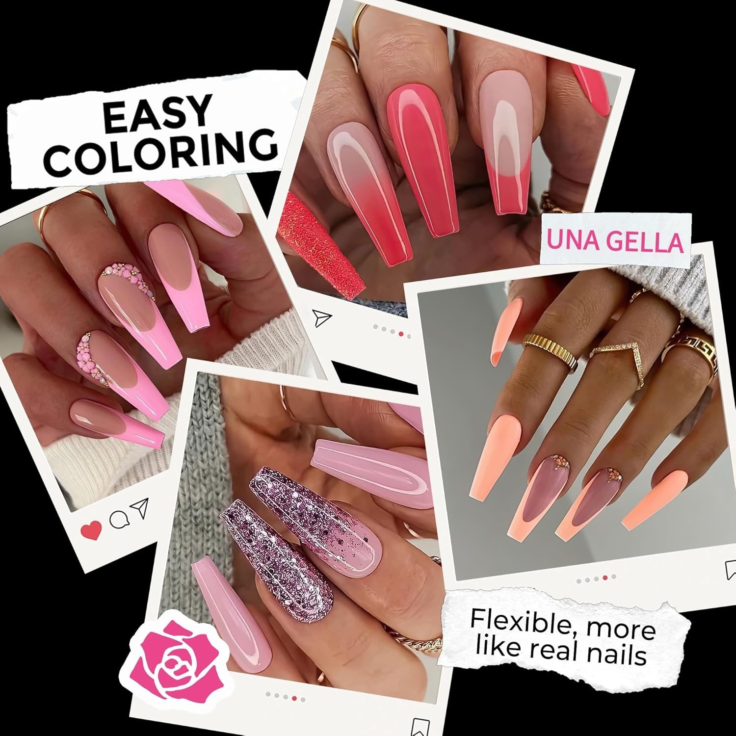 216pcs Clear Coffin Nail Tips – Acrylic Fake Nails for Stunning DIY Art