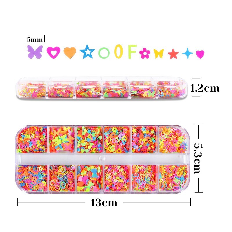 Nail Glitter Sequins Love Star Butterfly Shape Flakes Nail Art 3D DIY Decoration