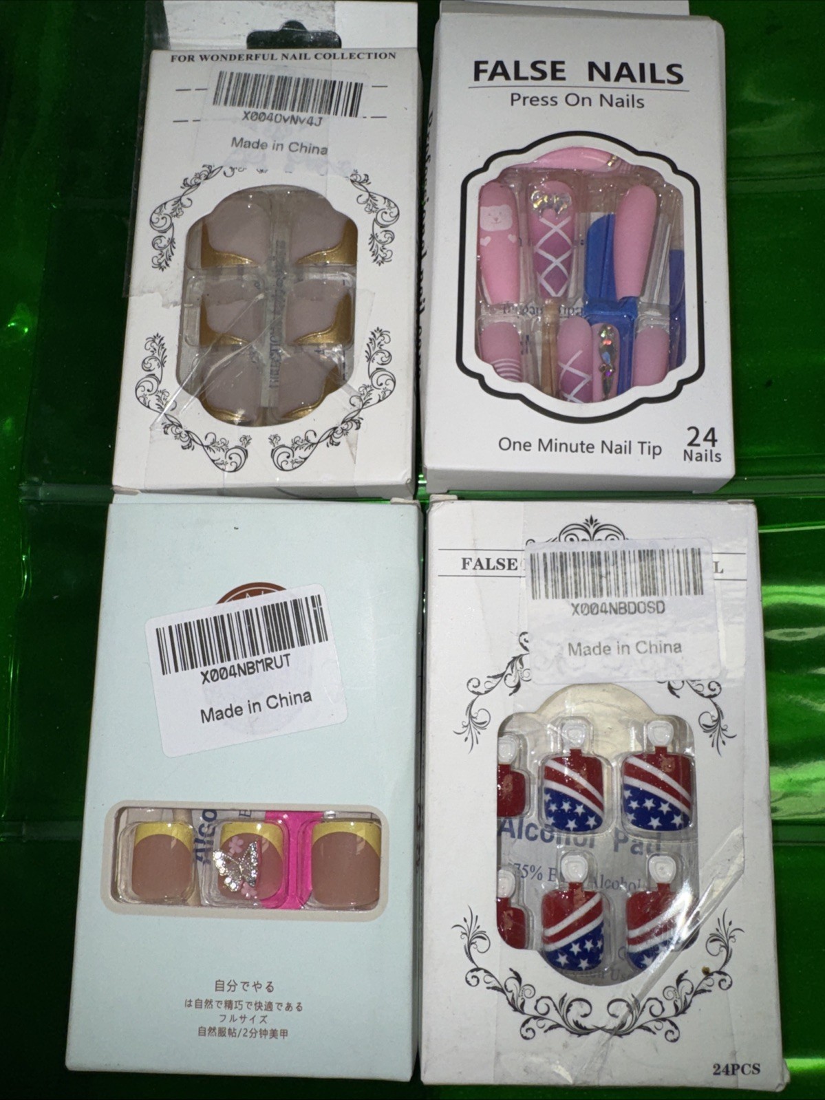 Lot of 20 Press On Nails Mixed Designs DIY False Nails Some New