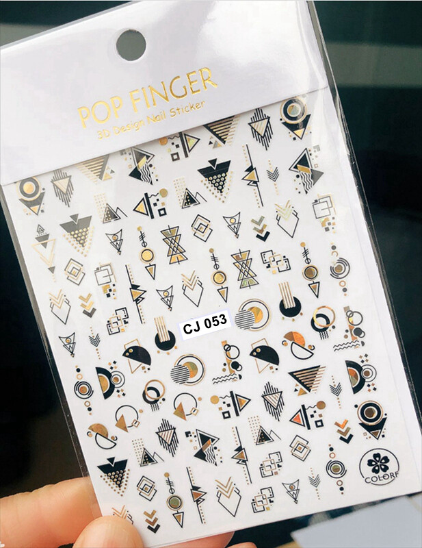 Geometric Figure Nail Sticker Eye Dream Catcher Totem Stripe Line Star Moon Nail