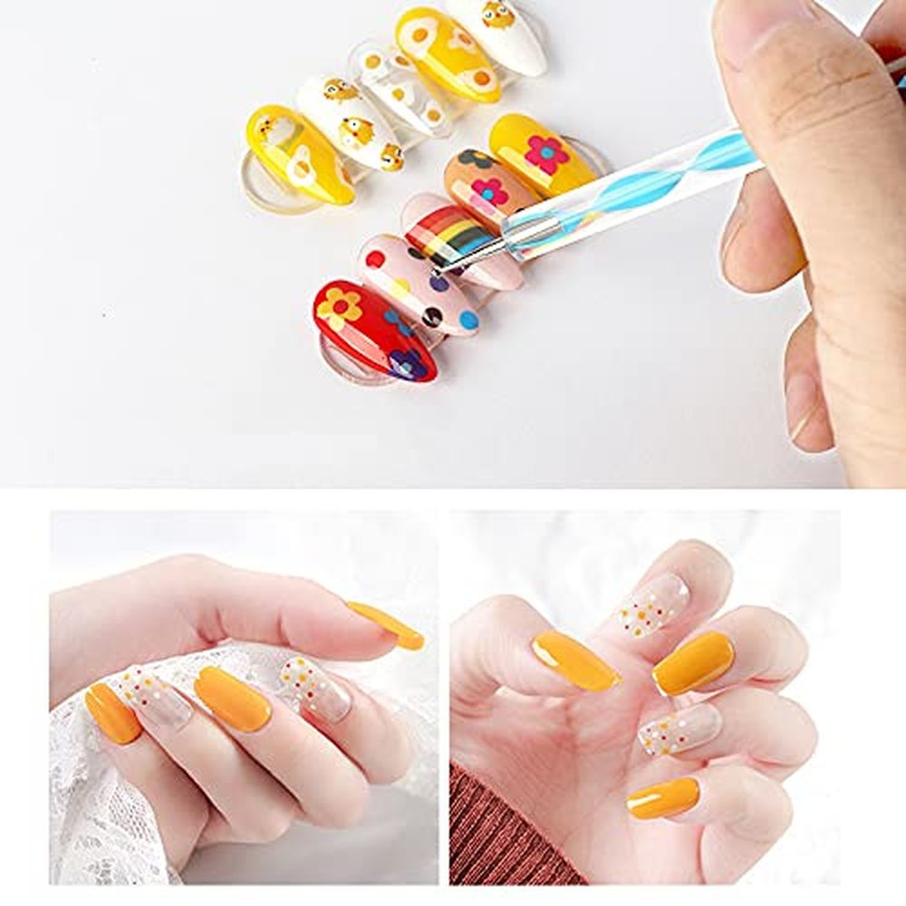 5 Pc 2 Way Dotting Pen Tool Nail Art Tip Manicure Kit UV Gel Nail Art Brushes US