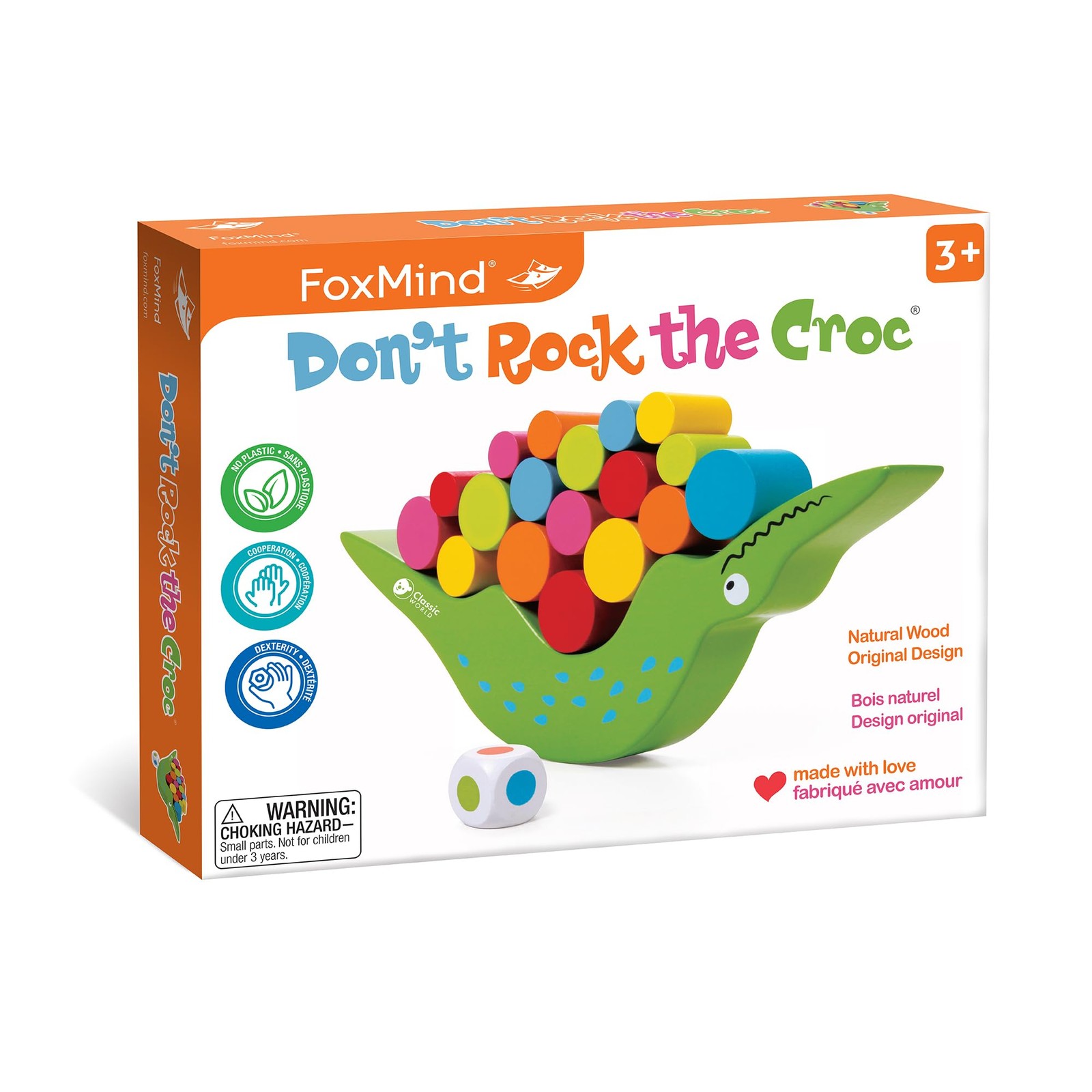 FoxMind Games Don’t Rock The Croc, Toddler One Size, Green, Red, Yellow, Blue
