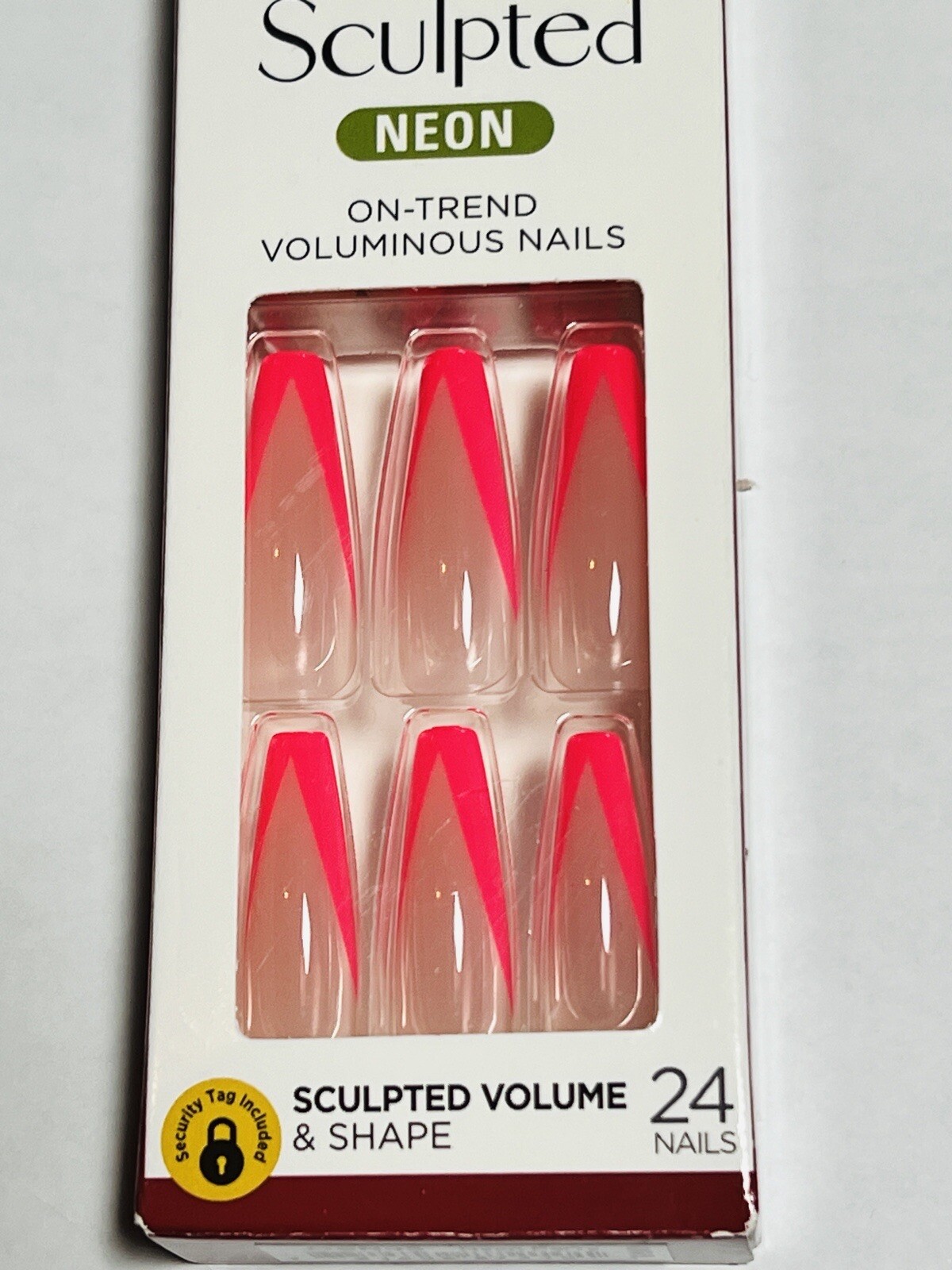 L.A. Colors Nails 24 pieces Sculpted Volume Sculpted Neon Extra Long Pink tips