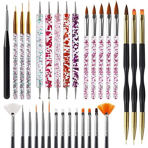 31pcs Nail Art Brushes,Nail Art Tool Set,Nail Dotting Tools,Nail 31 Piece Set