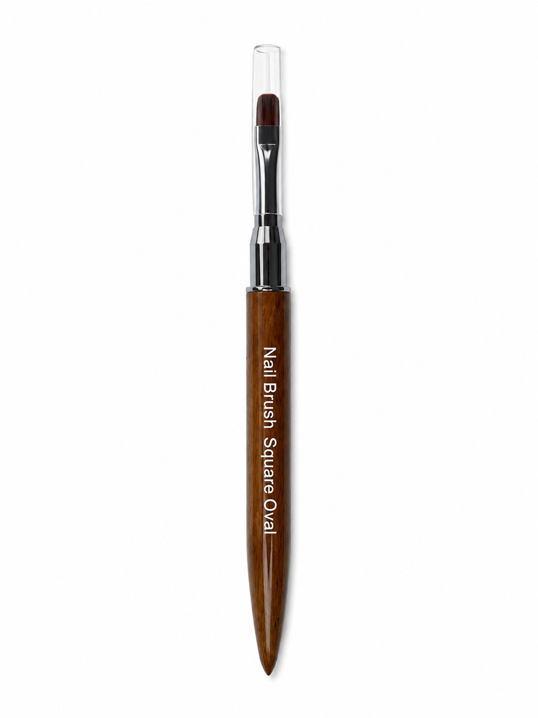 Nylon Gel Nail Brush Square Oval #6 80009 Brown Sandalwood Handle
