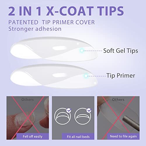 Extra Short Square Nail Tips – Short Squoval Gel Nail Tips, Natural S-Squoval