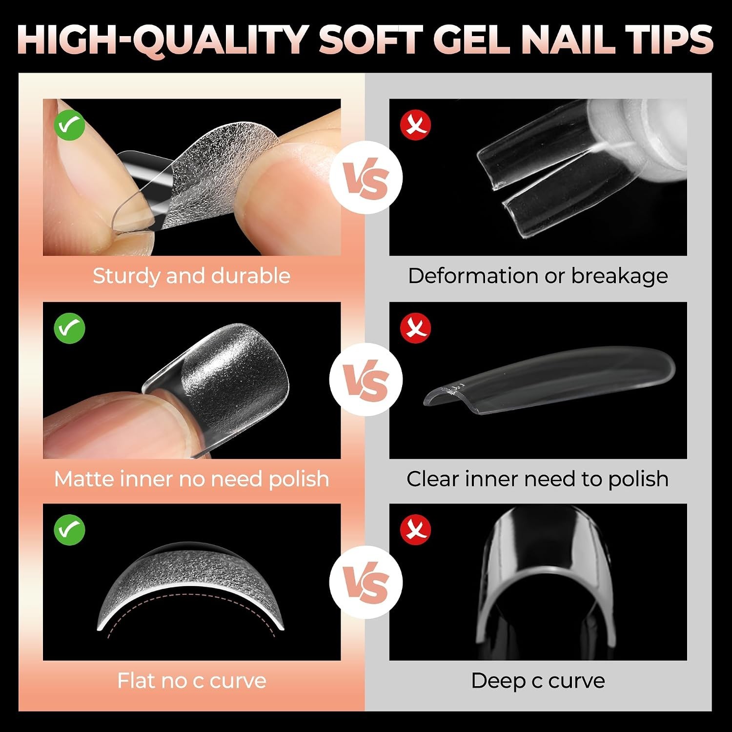 Extra Short Nail Tips Square Pre-etched Full Cover 120Pcs | Soft Gel Square N…