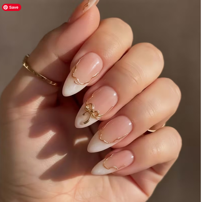 A Set of 24 White Almond-Shaped Press-On Nails, 1 Pack Left, Low Price, Buy Now.