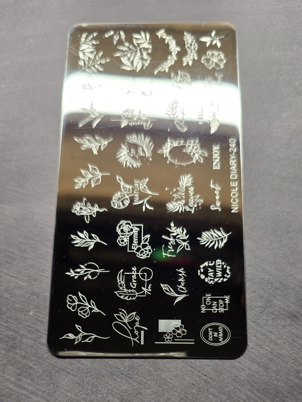 Nicole Diary 240 Nail Stamp Plate Flower Leaf Leaves Nature Eternity Sweet Wild