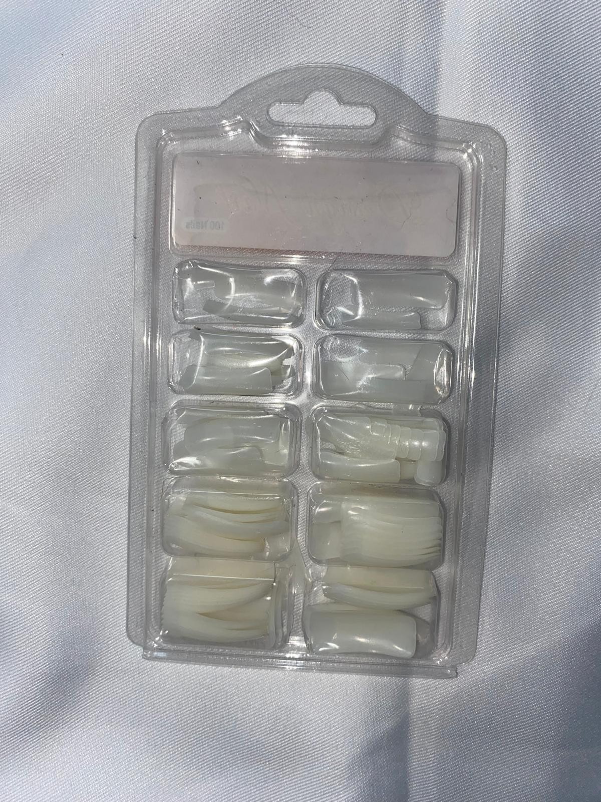 100pcs Professional False Nail Tips – White/Natural French Acrylic Art Set