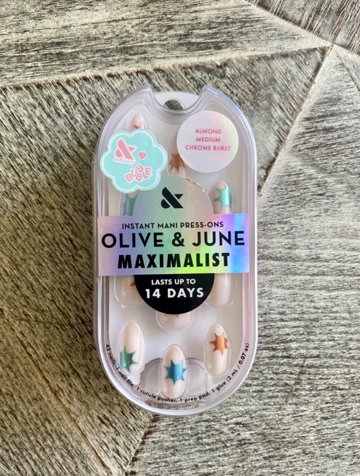 NEW! Olive & June Press-On Nails Lot of Three Flowers Pastel White FREE SHIPPING