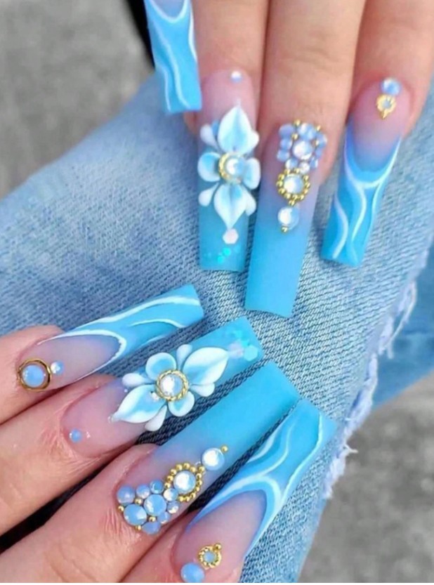 24pcs Acrylic Press On Nails Multiple Designs Fashion