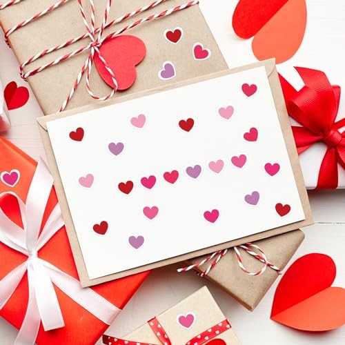 2400Pcs Valentine’s Day Mini Love Heart Sticker Red Pink Red Pink Hearts