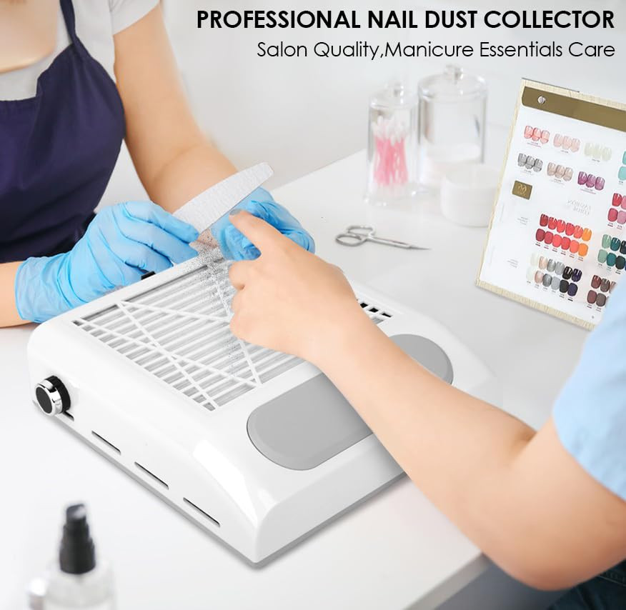 Nail Dust Collector Vacuum 80W Adjustable Power Suction Nail Dust Cleaner Machi