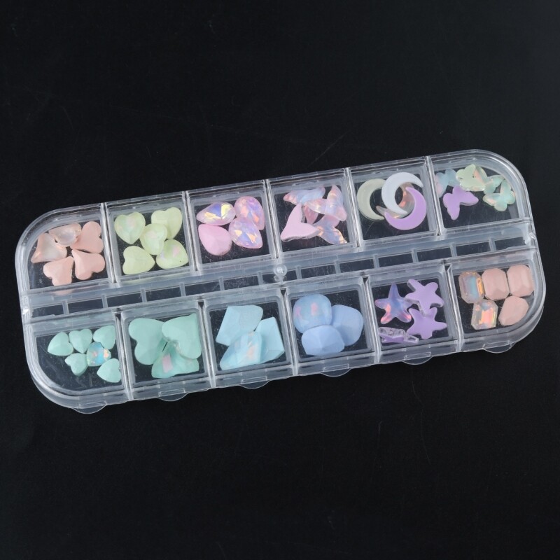 12 Grids Fashion Crystal Art Jewelry Crystal 3D Rhinestones