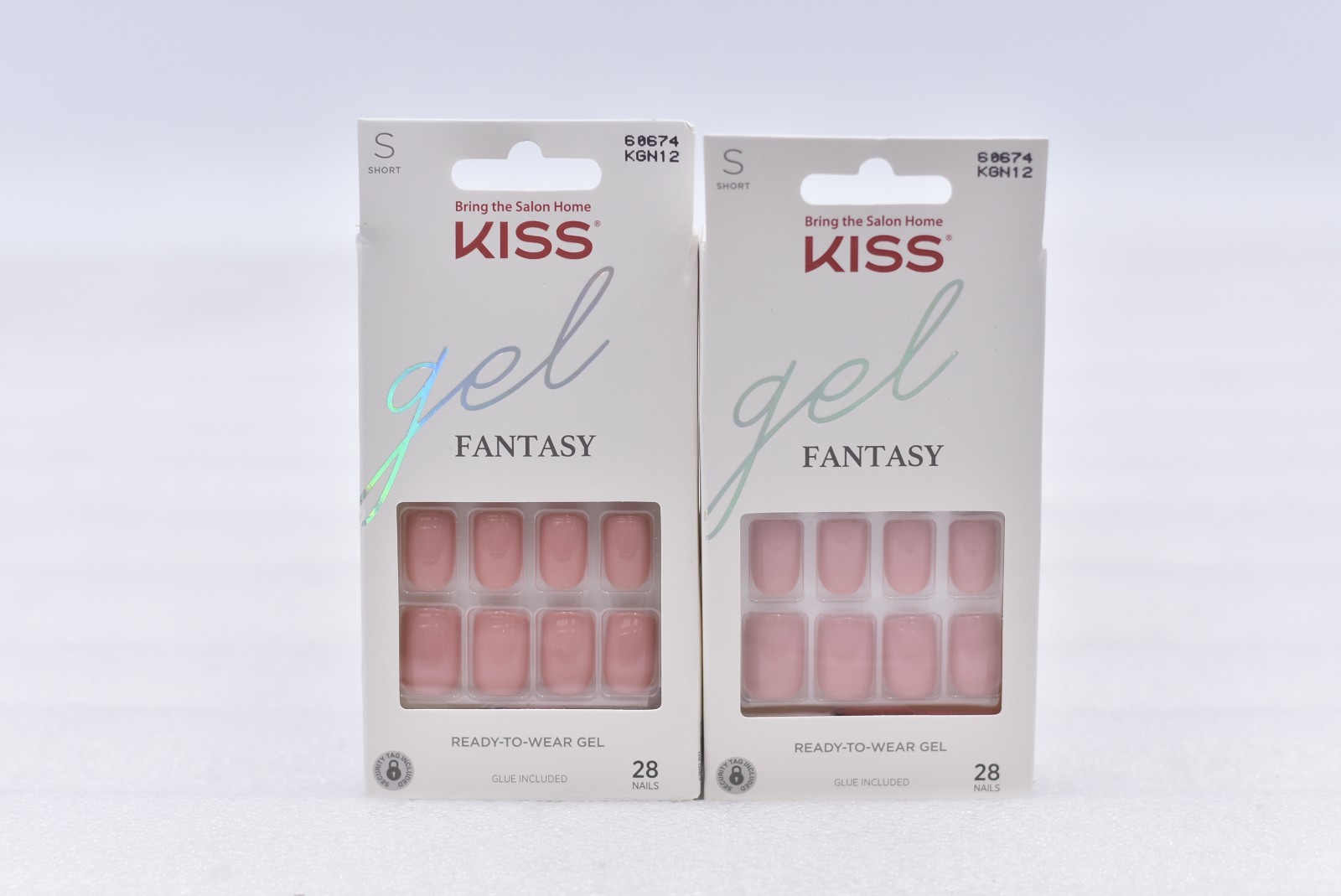 Lot of 2 Kiss Gel Fantasy KGN12 Short False Nails – 28 Nails