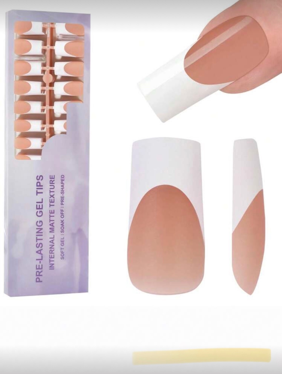 Brown White French Gel Tips 150pc