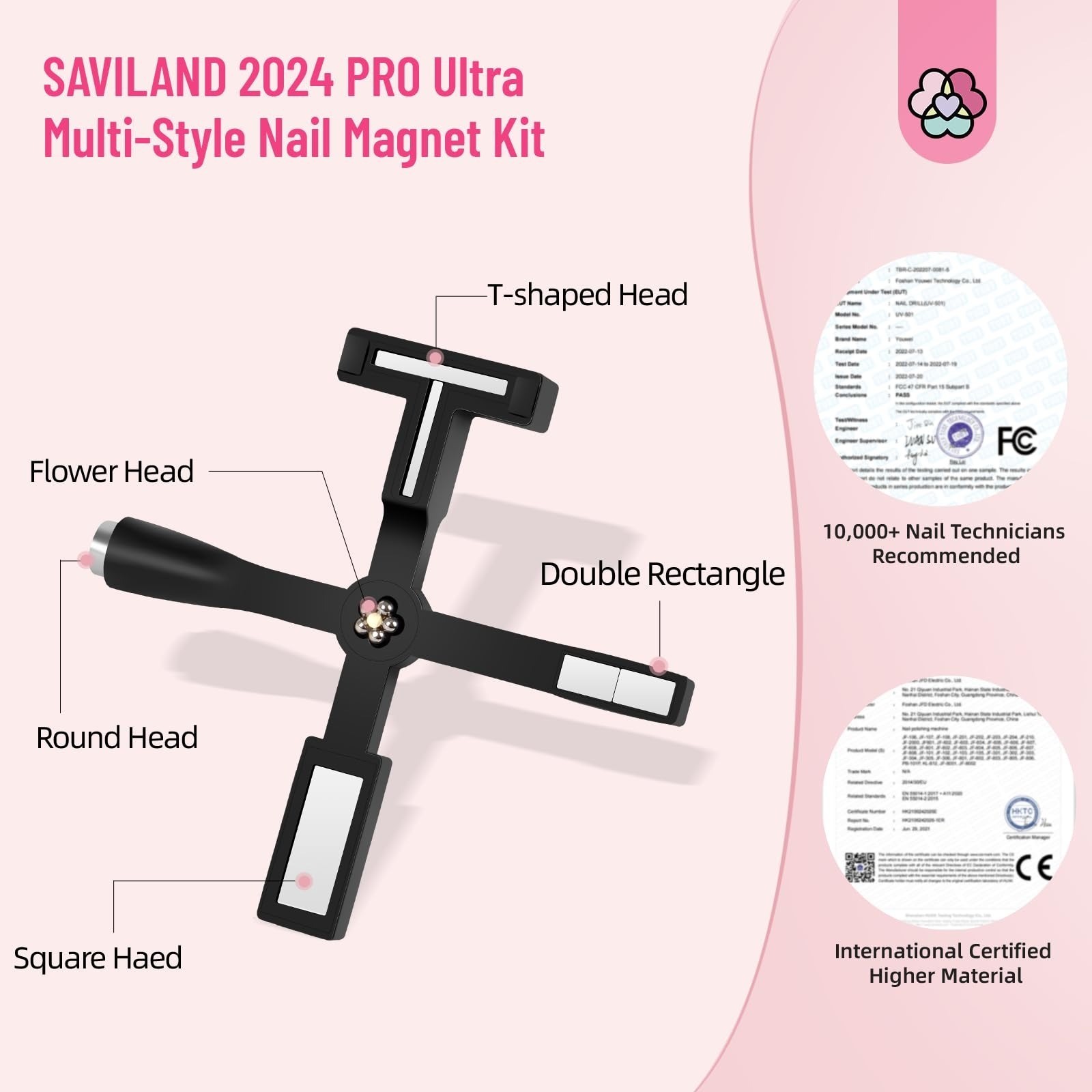 SAVILAND Cat Eye Nail Magnet Set 2024 – 5 in 1 Magnetic Tool