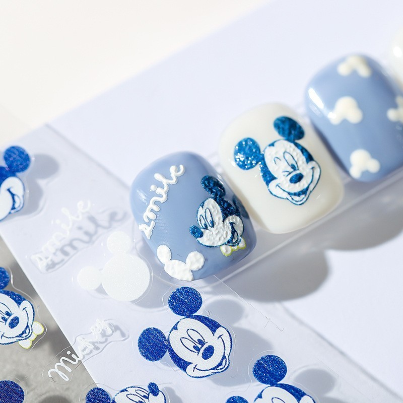 Blue Mickey Mouse Nail Stickers, Character Nail Decals (09)