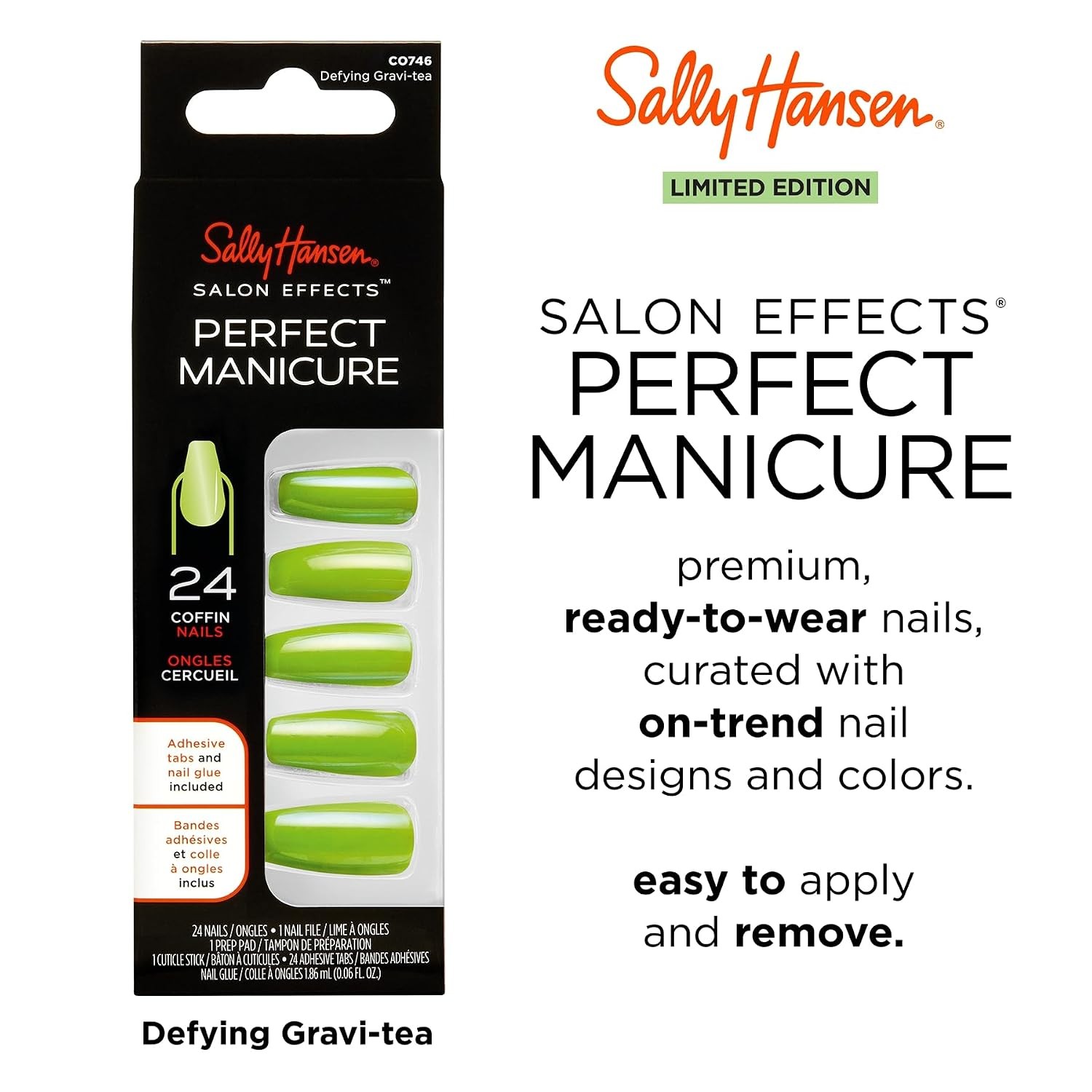 Sally Hansen Salon Effects Perfect Manicure Press-On Nails | Easy to Apply, Non-