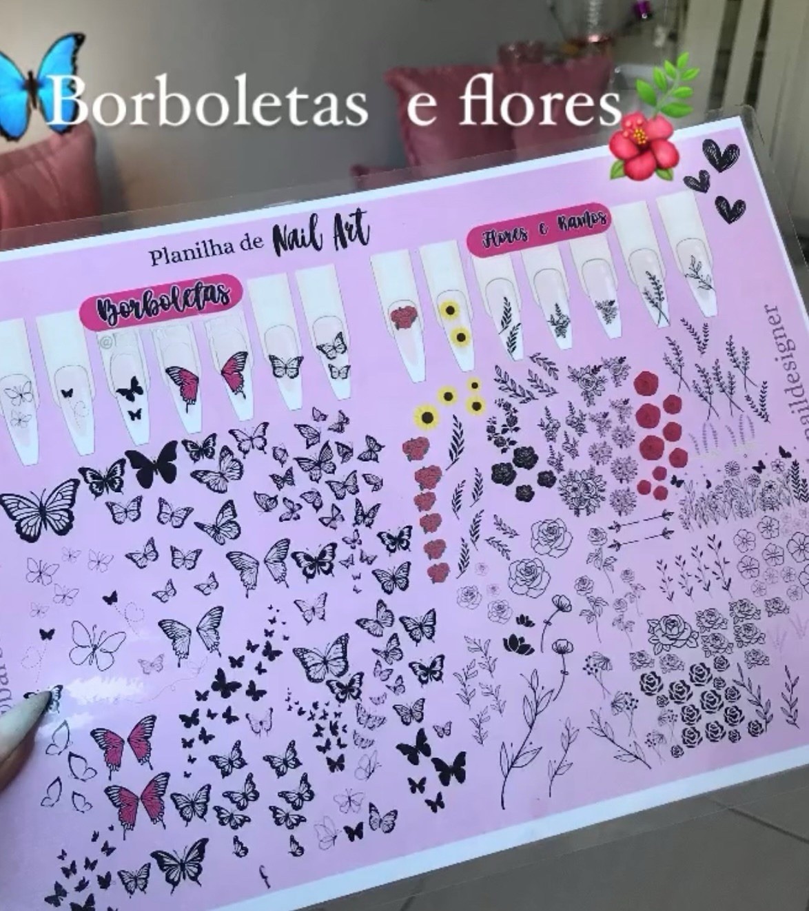 Gel Nail art Practice Mat Reusable decal sticker maker Nail design Worksheet