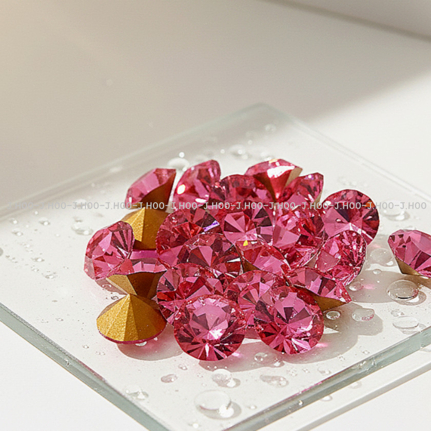 Preciosa Czech Rose V-Cut Round Stone Pointed Back
