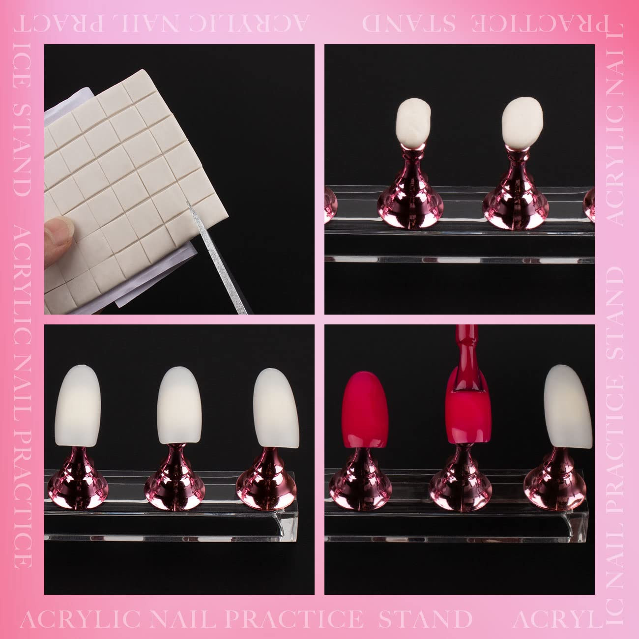 Nail Stands Acrylic Nail Art,Press on Nail Stand Magnetic Nail Tips Practice Hol