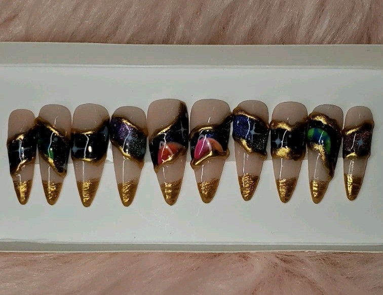 Into The Galaxy Press On Nails Handmade
