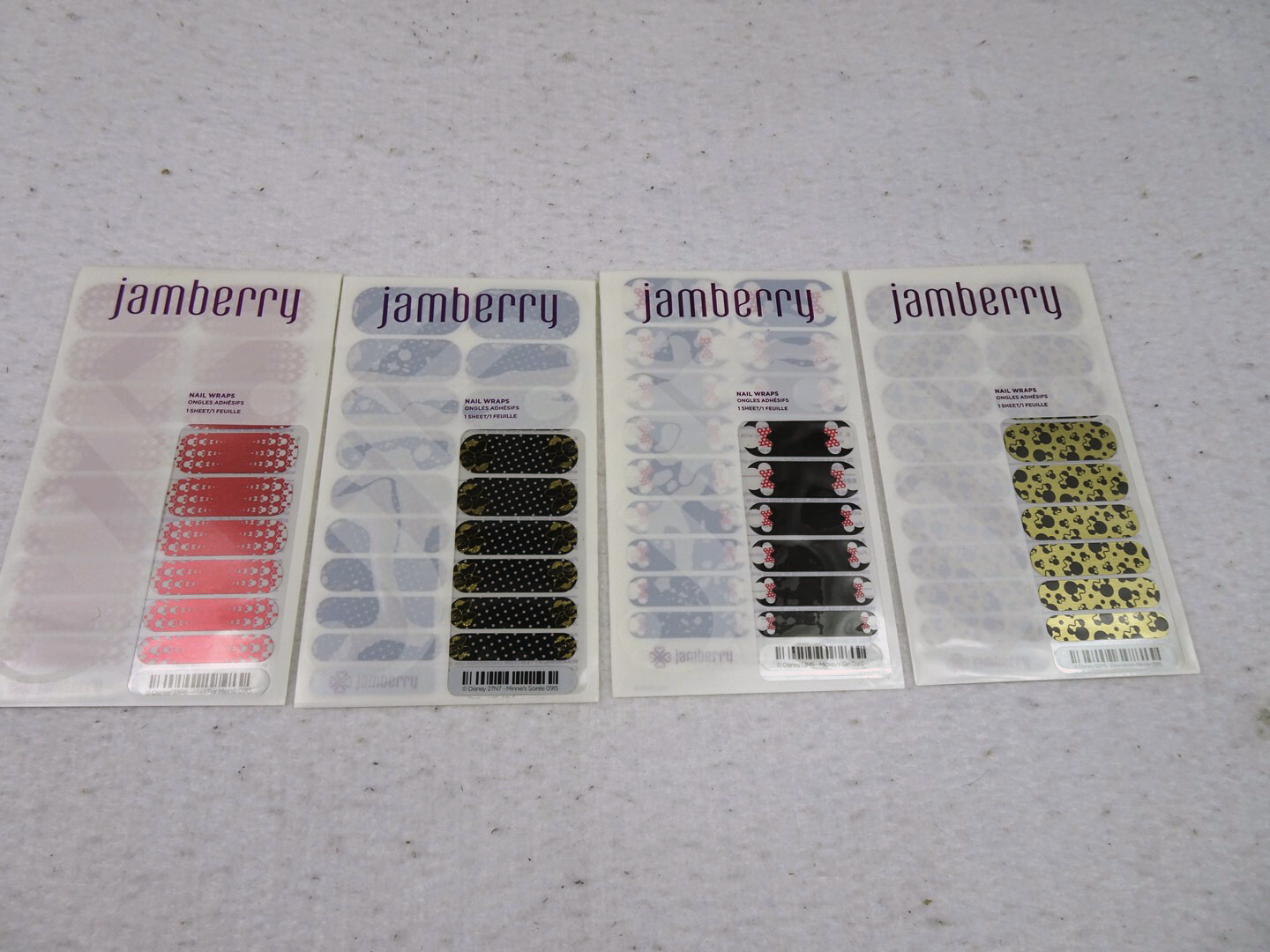 Jamberry lot of 4 new packs/sheets – disney minnie mouse