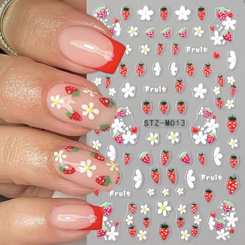 Spring Summer Flower Nails Stickers Decals Bee Butterfly Nails Art Bee Flower