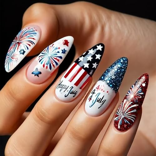 6 Sheets Independence Day Nail Art Stickers Decals，4th of July Nail Style 6