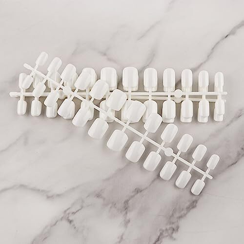 Short Press on Nails 240pc Glossy Press on Nails Short Square Round Fake White