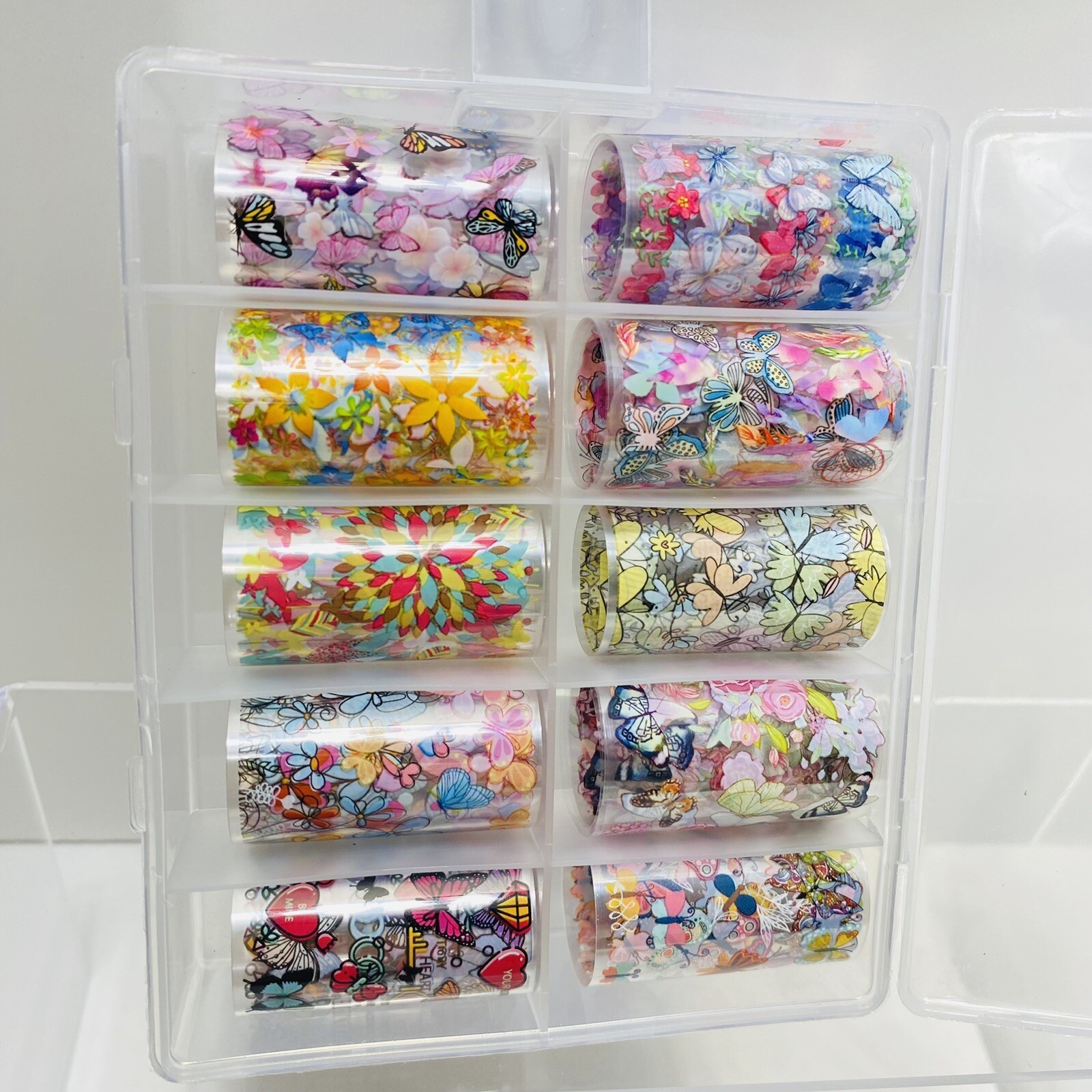 10 Rolls Nail Transfers Deco Art For Nails in Case Brand New