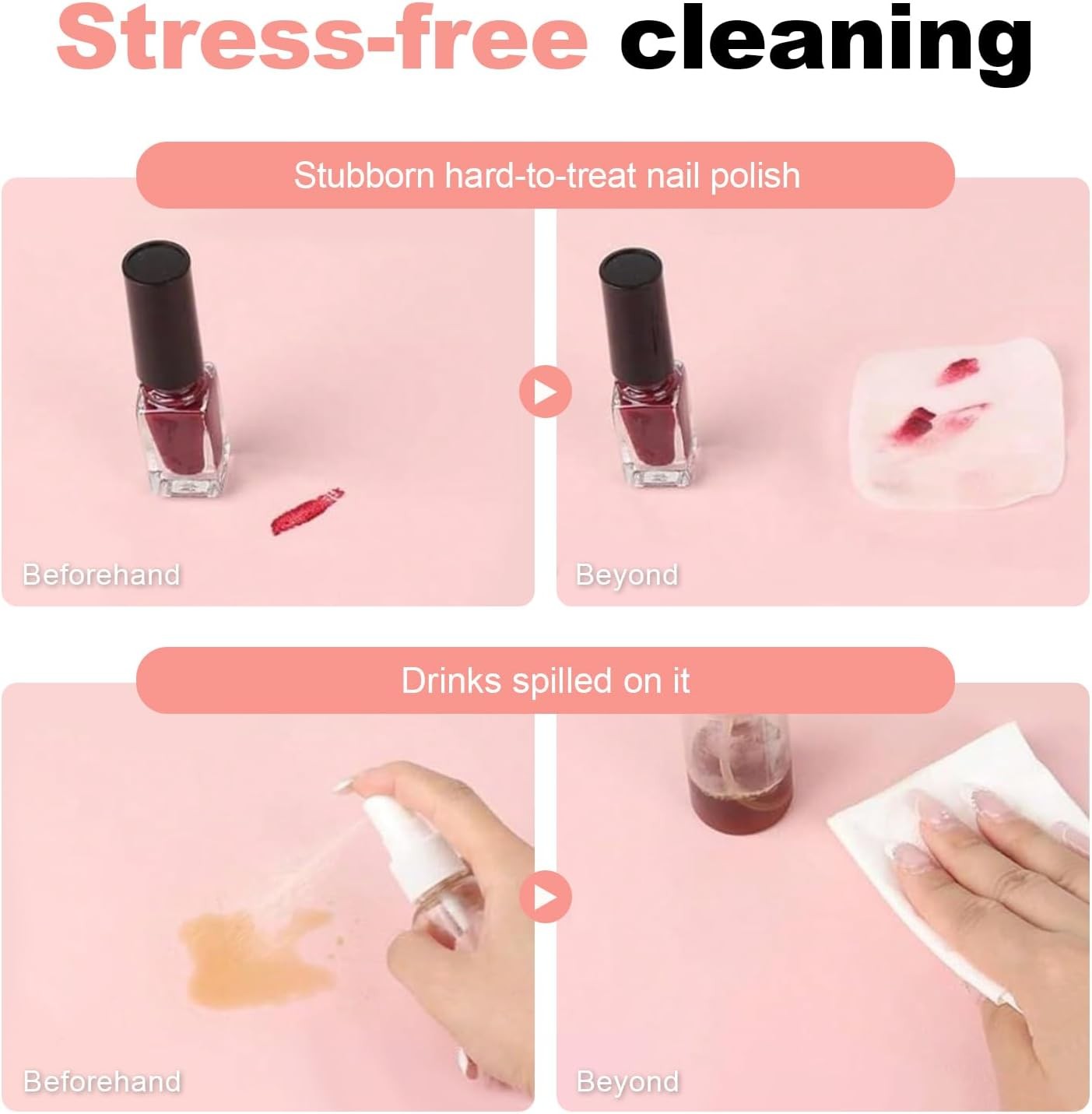 Pink Nail Art Table Mat – Foldable Hand Rest Pad for Nail Art