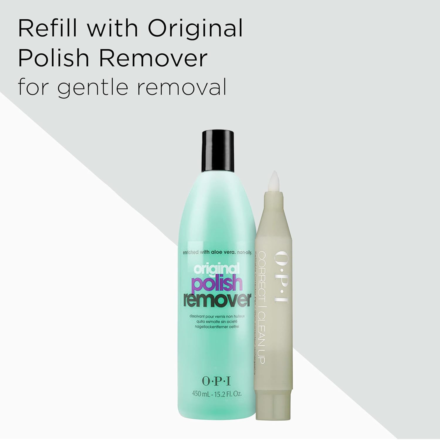 Correct Clean up | Refillable Nail Polish Remover Corrector Pen | Gentle & Non-D