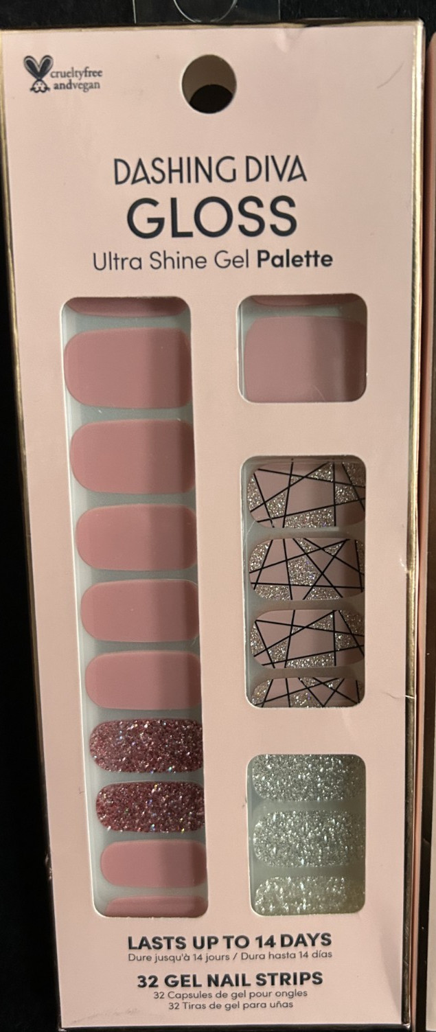 3PK DASHING DIVA Gloss Ultra Shine Gel Palette ~ 32 Nails Strips EA ~ SEALED