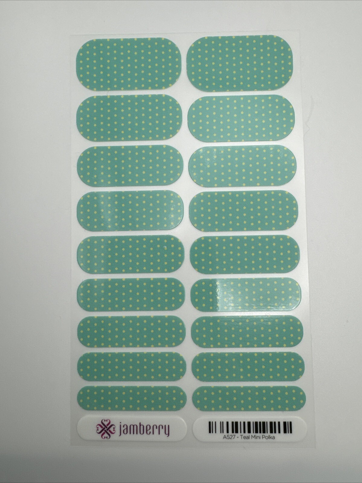 Jamberry Nail Wraps Teal Mini Polka Full Sheet (polka Dots/blue)